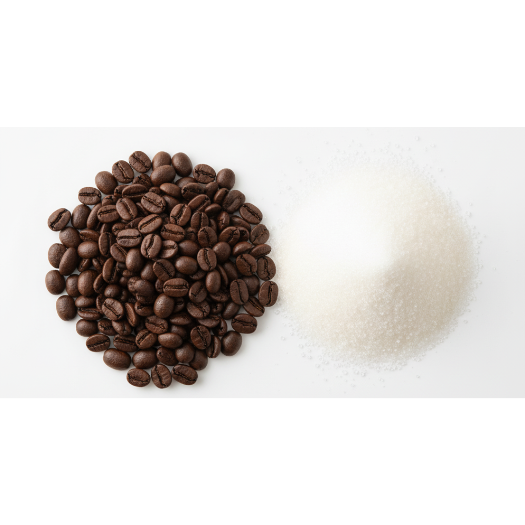 Coffee with non-dairy creamer and sugar