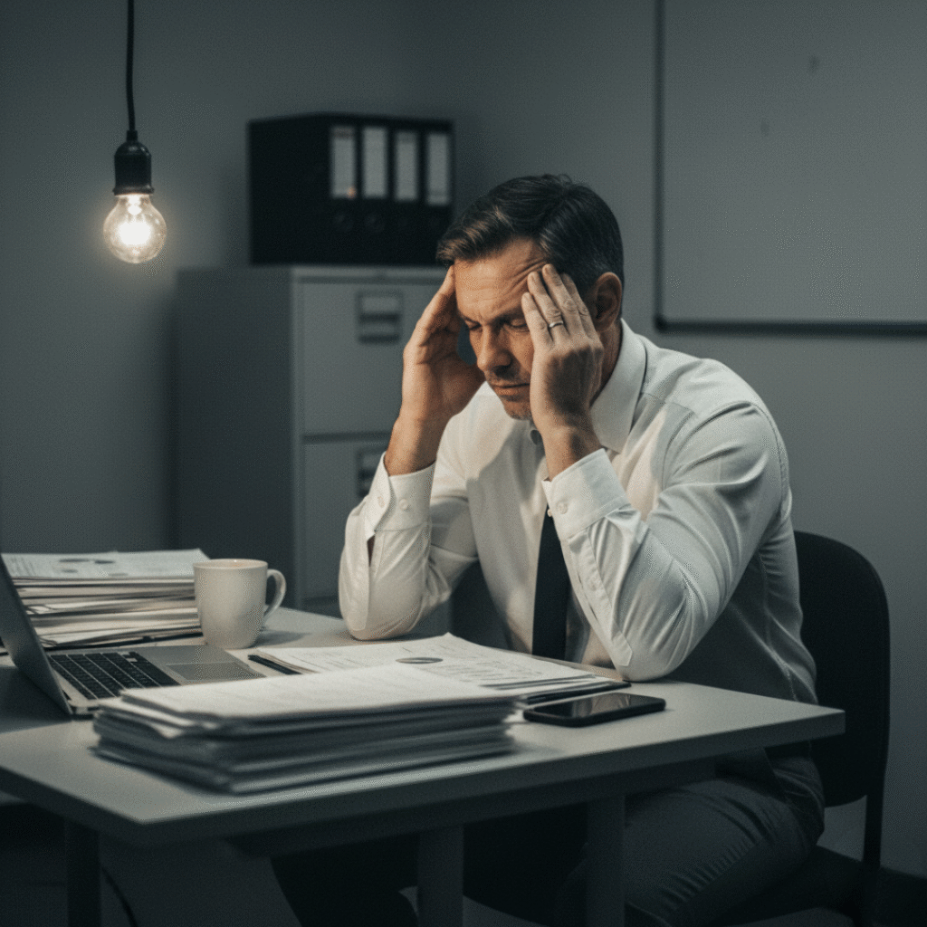 Visual contrast of a man fatigued by work versus the renewed vitality and improved circulation necessary to overcome erectile dysfunction Visual contrast of a man fatigued by work versus the renewed vitality and improved circulation necessary to overcome erectile dysfunction